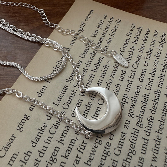 S925 Sterling Silver Moon Necklace With A Niche, Designer-Look Design