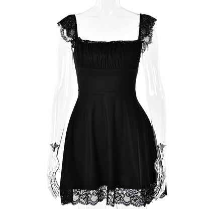 Autumn Fashion Lace-up Backless Frilly Skirt