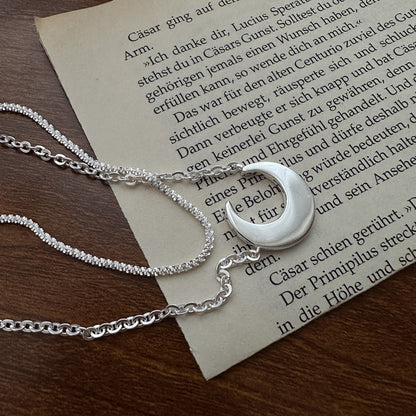 S925 Sterling Silver Moon Necklace With A Niche, Designer-Look Design