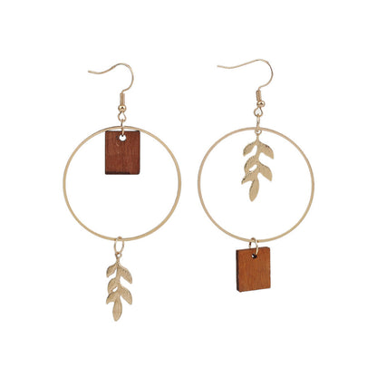 Leaves Wood Earing