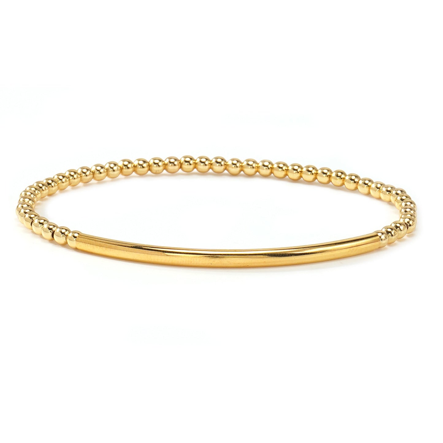 Metal Bead Bracelet With Contrasting Color Patchwork