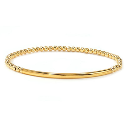 Metal Bead Bracelet With Contrasting Color Patchwork