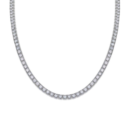 Twin 925 Silver Moissanite Long Star River Necklace