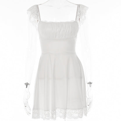 Autumn Fashion Lace-up Backless Frilly Skirt