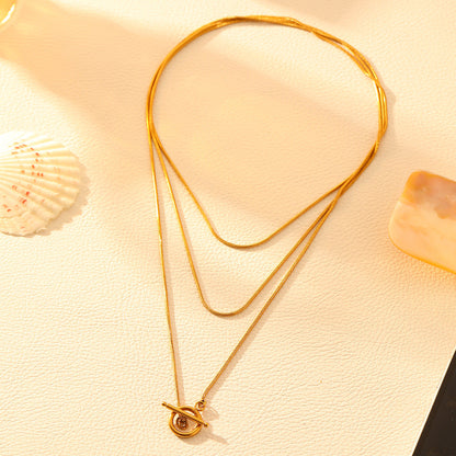 Fashionable Round Snake Necklace Made Of Stainless Steel