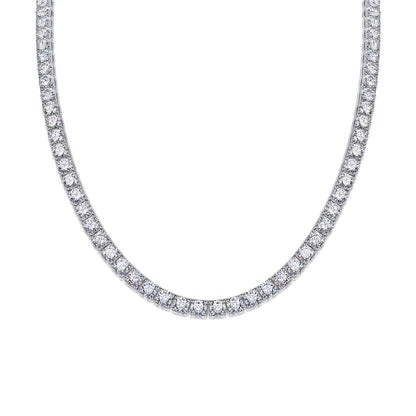 Twin 925 Silver Moissanite Long Star River Necklace