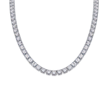 Twin 925 Silver Moissanite Long Star River Necklace